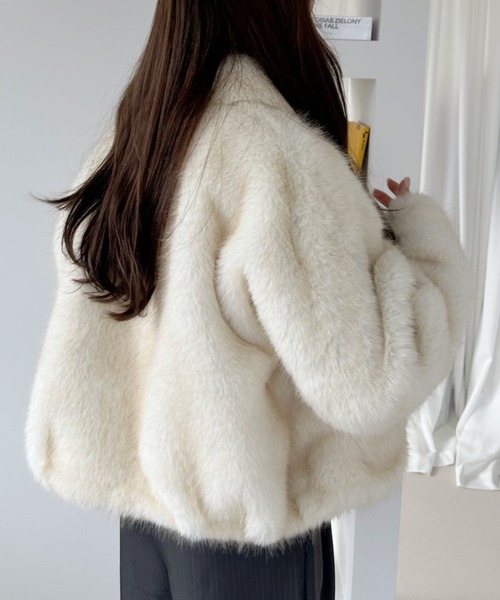 セール】ビッグカラー ファージャケット（その他アウター）｜Ada