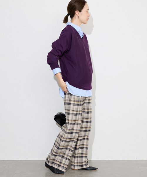 SLOBE IENA（スローブイエナ）の「ナロータックチェックトラウザー（その他パンツ・レディース・アイボリー/ブラウン・FREE）」の5枚目の写真