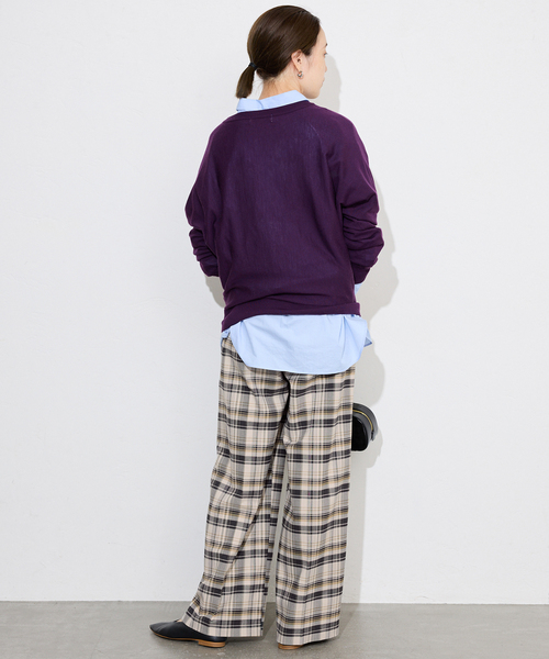 SLOBE IENA（スローブイエナ）の「ナロータックチェックトラウザー（その他パンツ・レディース・アイボリー/ブラウン・FREE）」の6枚目の写真