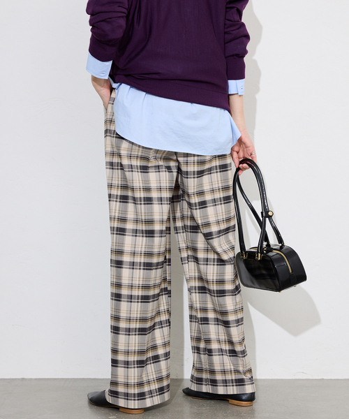 SLOBE IENA（スローブイエナ）の「ナロータックチェックトラウザー（その他パンツ・レディース・アイボリー/ブラウン・FREE）」の7枚目の写真