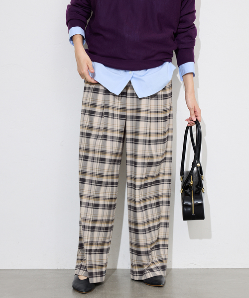 SLOBE IENA（スローブイエナ）の「ナロータックチェックトラウザー（その他パンツ・レディース・アイボリー/ブラウン・FREE）」の8枚目の写真