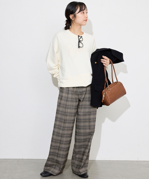 SLOBE IENA（スローブイエナ）の「ナロータックチェックトラウザー（その他パンツ・レディース・アイボリー/ブラウン・FREE）」の18枚目の写真
