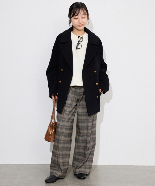 SLOBE IENA（スローブイエナ）の「ナロータックチェックトラウザー（その他パンツ・レディース・アイボリー/ブラウン・FREE）」の21枚目の写真