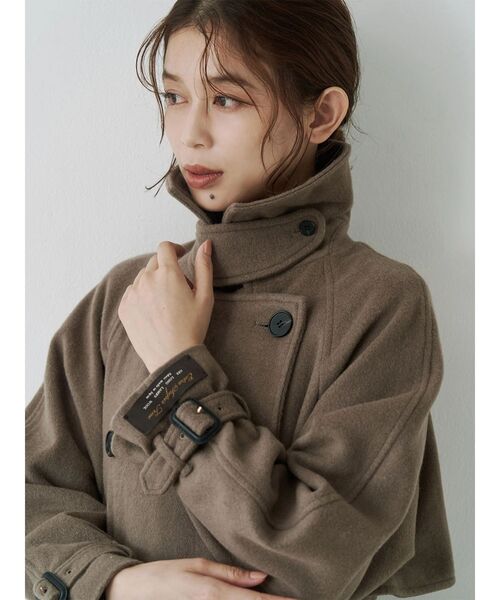 TONAL（トーナル）の「ウールトレンチコート（トレンチコート・レディース・ネイビー/モカ/ベビーピンク・SMALL/MEDIUM）」の2枚目の写真