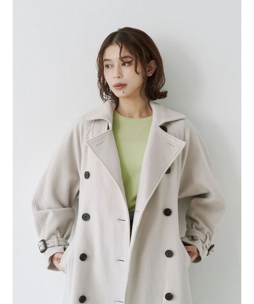 TONAL（トーナル）の「ウールトレンチコート（トレンチコート・レディース・ネイビー/モカ/ベビーピンク・SMALL/MEDIUM）」の12枚目の写真