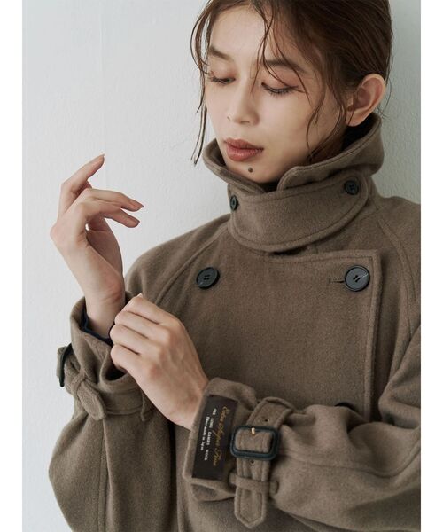 TONAL（トーナル）の「ウールトレンチコート（トレンチコート・レディース・ネイビー/モカ/ベビーピンク・SMALL/MEDIUM）」の16枚目の写真