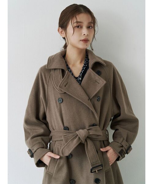 TONAL（トーナル）の「ウールトレンチコート（トレンチコート・レディース・ネイビー/モカ/ベビーピンク・SMALL/MEDIUM）」の18枚目の写真