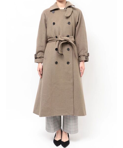 TONAL（トーナル）の「ウールトレンチコート（トレンチコート・レディース・ネイビー/モカ/ベビーピンク・SMALL/MEDIUM）」の5枚目の写真