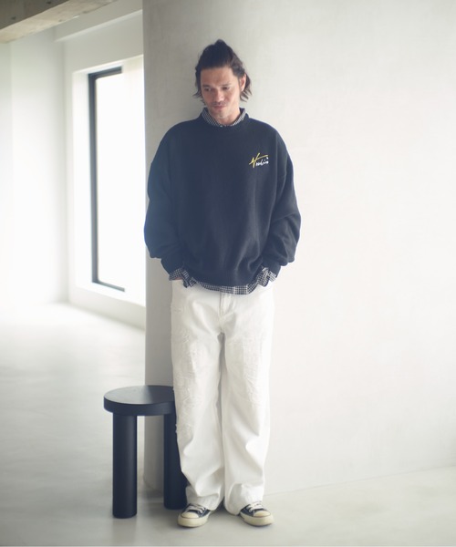 ADAM PATEK(アダムパテック)の「ADAMPATEK/archive shaggy crest crewneck/ジャガードシャギークルーネック(ニット/セーター・メンズ・ブラック×イエロー/ブラック×レッド・2/1)」の20枚目の写真