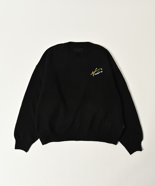 ADAM PATEK(アダムパテック)の「ADAMPATEK/archive shaggy crest crewneck/ジャガードシャギークルーネック(ニット/セーター・メンズ・ブラック×イエロー/ブラック×レッド・2/1)」の4枚目の写真