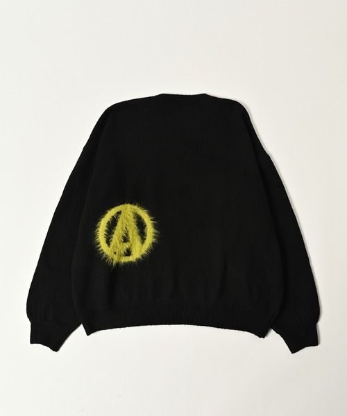 ADAM PATEK(アダムパテック)の「ADAMPATEK/archive shaggy crest crewneck/ジャガードシャギークルーネック(ニット/セーター・メンズ・ブラック×イエロー/ブラック×レッド・2/1)」の5枚目の写真