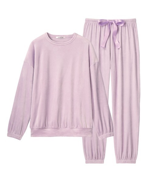 ベーシック ストレッチ ソフトボア 長袖 上下セット（ルームウェア