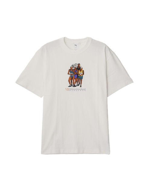 PUMA(プーマ)の「PUMA GRAPHICS MARATHON TEE 629413(Tシャツ/カットソー・メンズ・ホワイト・L)」の1枚目の写真