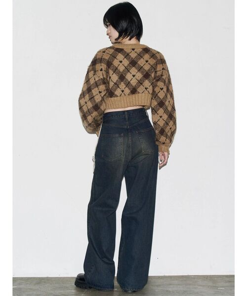 EMODA（エモダ）の「サイドパールルーズジーンズ（デニムパンツ・レディース・インディゴブルー/ブラック・SMALL/MEDIUM）」の7枚目の写真