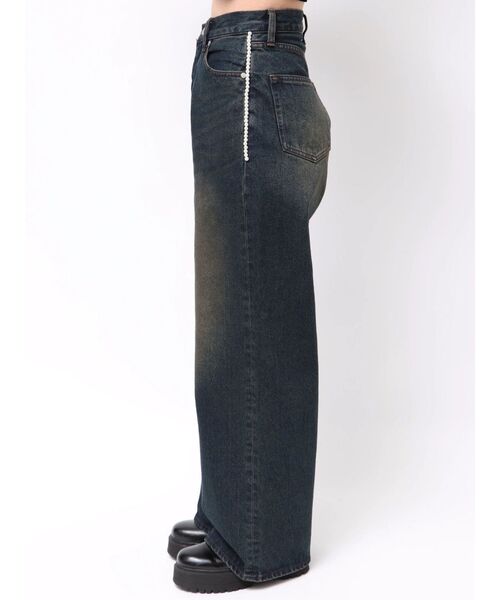 EMODA（エモダ）の「サイドパールルーズジーンズ（デニムパンツ・レディース・インディゴブルー/ブラック・SMALL/MEDIUM）」の15枚目の写真