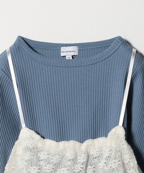 green label relaxing（グリーンレーベルリラクシング）の「起毛レースキャミ×テレコロング Tシャツ セット / キッズ（Tシャツ/カットソー・キッズ・コバルトブルー/オレンジ・130cm/140cm/150cm/160cm/120cm/100cm/110cm）」の17枚目の写真