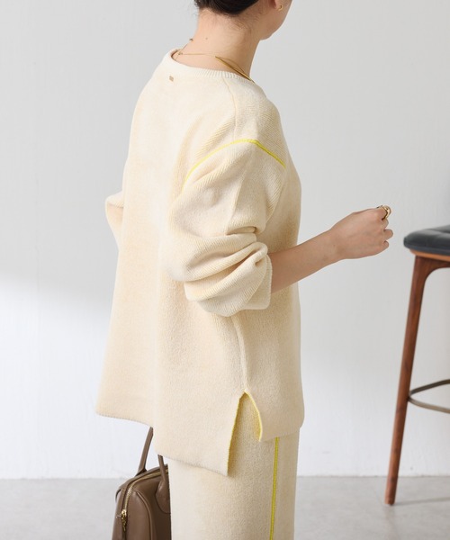 COLLAGE GALLARDAGALANTE（コラージュガリャルダガランテ）の「モールダブルフェイスニットアップ（ワンピース・レディース・チャコールグレー/オフホワイト・FREE）」の7枚目の写真