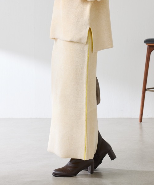 COLLAGE GALLARDAGALANTE（コラージュガリャルダガランテ）の「モールダブルフェイスニットアップ（ワンピース・レディース・チャコールグレー/オフホワイト・FREE）」の11枚目の写真