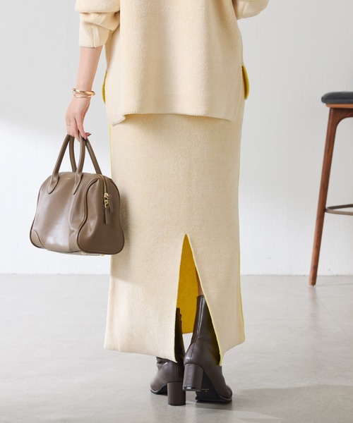 COLLAGE GALLARDAGALANTE（コラージュガリャルダガランテ）の「モールダブルフェイスニットアップ（ワンピース・レディース・チャコールグレー/オフホワイト・FREE）」の12枚目の写真