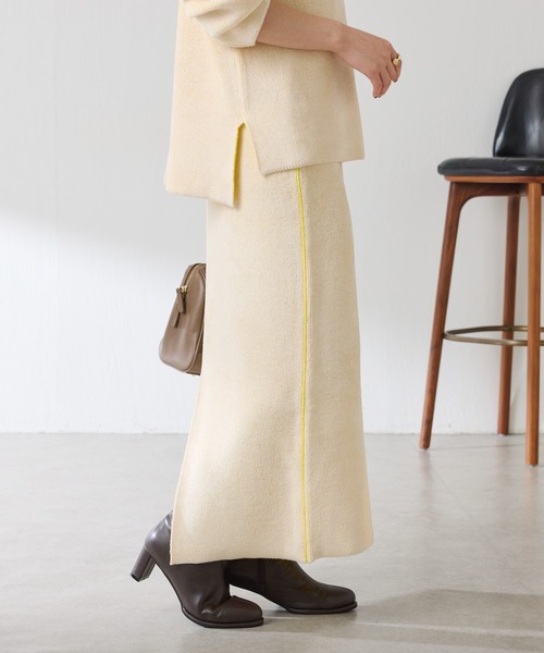 COLLAGE GALLARDAGALANTE（コラージュガリャルダガランテ）の「モールダブルフェイスニットアップ（ワンピース・レディース・チャコールグレー/オフホワイト・FREE）」の13枚目の写真