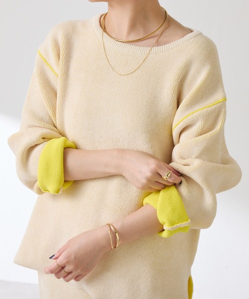 COLLAGE GALLARDAGALANTE（コラージュガリャルダガランテ）の「モールダブルフェイスニットアップ（ワンピース・レディース・チャコールグレー/オフホワイト・FREE）」の9枚目の写真