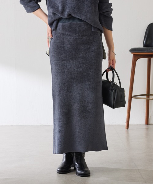 COLLAGE GALLARDAGALANTE（コラージュガリャルダガランテ）の「モールダブルフェイスニットアップ（ワンピース・レディース・チャコールグレー/オフホワイト・FREE）」の21枚目の写真