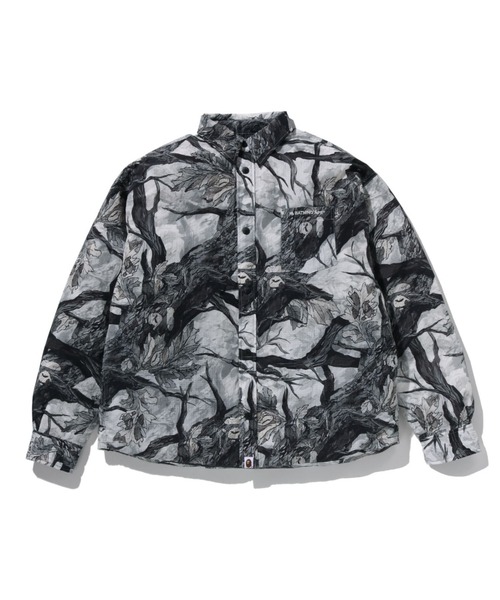 A BATHING APE(アベイシングエイプ)の「TREE EDGE CAMO DOWN SHIRT JACKET(ダウンジャケット/コート・メンズ・ホワイト/ブラウン・MEDIUM/X-LARGE/XX-LARGE/SMALL/LARGE)」の1枚目の写真