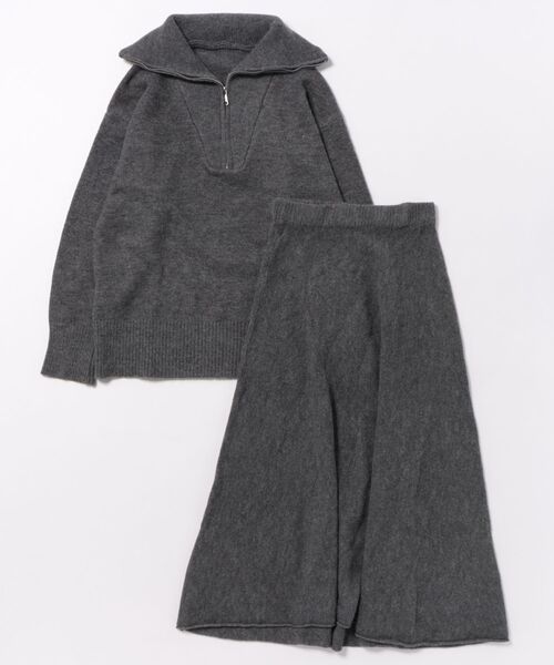 L LABEL(エルラベル)の「ニット&スカート2点セットアップ(セットアップ・レディース・ホワイト/ベージュ/ダークグレー・FREE)」の6枚目の写真