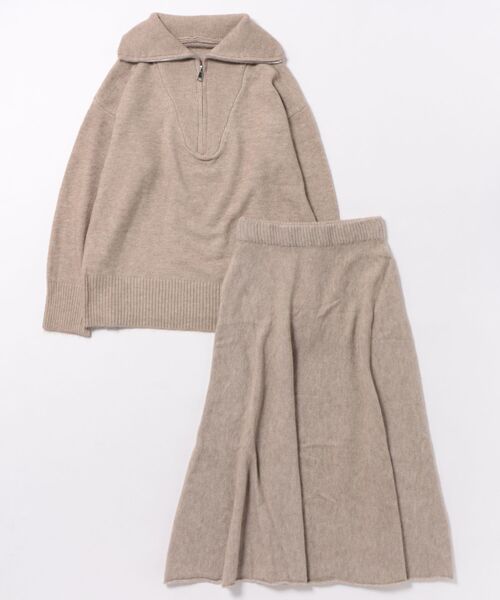 L LABEL(エルラベル)の「ニット&スカート2点セットアップ(セットアップ・レディース・ホワイト/ベージュ/ダークグレー・FREE)」の5枚目の写真