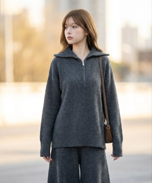 L LABEL(エルラベル)の「ニット&スカート2点セットアップ(セットアップ・レディース・ホワイト/ベージュ/ダークグレー・FREE)」の22枚目の写真