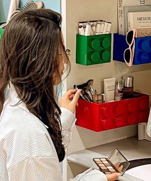 Jelly moo（ジェリームー）の「【 Jelly moo / ジェリームー 】 カラー ブロック ワイド マグネット ケース / 収納ケース（収納グッズ・レディース・ブルー/イエロー/グリーン/レッド・FREE）」の4枚目の写真