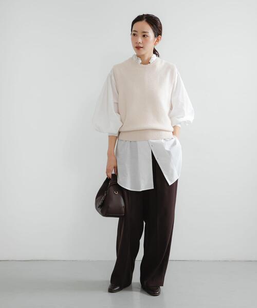 crinkle crinkle crinkle（クリンクルクリンクルクリンクル）の「crinkle crinkle crinkle　cotton frill coller shirts（シャツ/ブラウス・レディース・ブラック/ホワイト・FREE）」の8枚目の写真