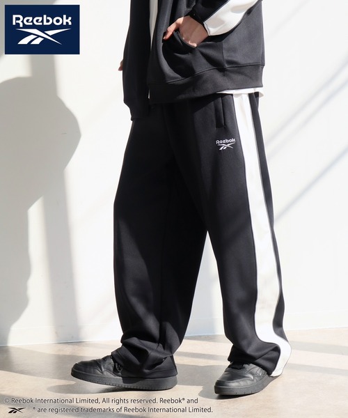 Reebok（リーボック）の「【Reebok/リーボック】ライン デザイン トラックパンツ（スウェットパンツ・メンズ・ブラック/チャコールグレー/ネイビー・M/L/LL）」の2枚目の写真