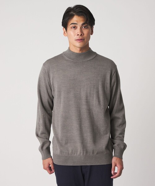 A DAY IN THE LIFE UNITED ARROWS(アデイインザライフユナイテッドアローズ)の「テンジク モックネック ニット-ウォッシャブル-<A DAY IN THE LIFE>(ニット/セーター・メンズ・ネイビー/ライトグレー/ブラック/ナチュラル/オフホワイト・S/M/L)」の4枚目の写真