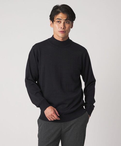 A DAY IN THE LIFE UNITED ARROWS(アデイインザライフユナイテッドアローズ)の「テンジク モックネック ニット-ウォッシャブル-<A DAY IN THE LIFE>(ニット/セーター・メンズ・ネイビー/ライトグレー/ブラック/ナチュラル/オフホワイト・S/M/L)」の5枚目の写真