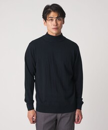 Mサイズ　　メンズ　モックネックトレーナー　黒　ブラック モックネック」に該当するブラック/黒色系のメンズファッション