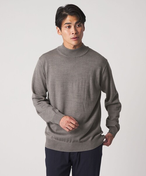 A DAY IN THE LIFE UNITED ARROWS(アデイインザライフユナイテッドアローズ)の「テンジク モックネック ニット-ウォッシャブル-<A DAY IN THE LIFE>(ニット/セーター・メンズ・ネイビー/ライトグレー/ブラック/ナチュラル/オフホワイト・S/M/L)」の12枚目の写真