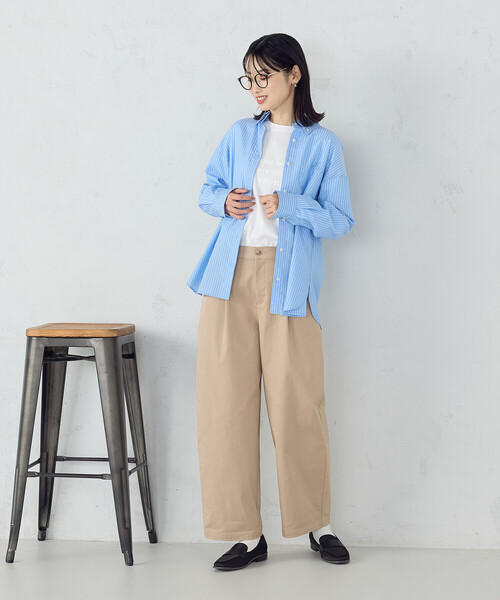 COMME CA ISM(コムサイズム)の「ブロード ボタンダウンシャツ(シャツ/ブラウス・レディース・ピンク/サックスブルー/ストライプ・MEDIUM/LARGE)」の7枚目の写真