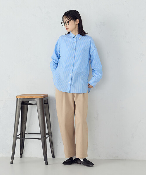 COMME CA ISM(コムサイズム)の「ブロード ボタンダウンシャツ(シャツ/ブラウス・レディース・ピンク/サックスブルー/ストライプ・MEDIUM/LARGE)」の10枚目の写真