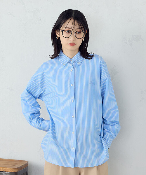 COMME CA ISM(コムサイズム)の「ブロード ボタンダウンシャツ(シャツ/ブラウス・レディース・ピンク/サックスブルー/ストライプ・MEDIUM/LARGE)」の15枚目の写真