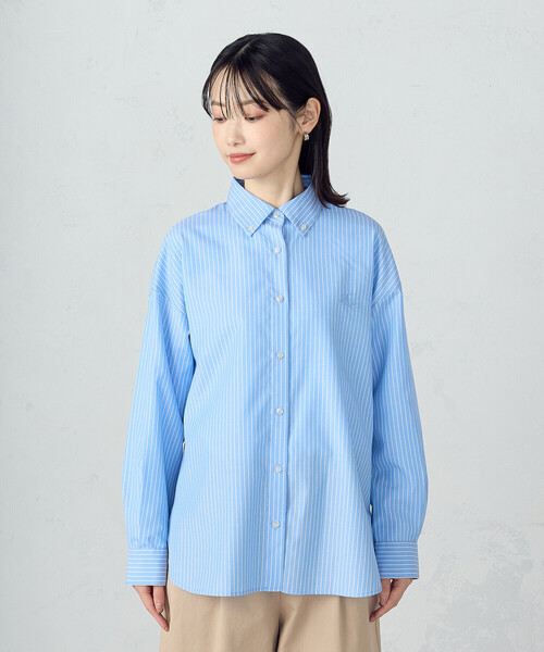 COMME CA ISM(コムサイズム)の「ブロード ボタンダウンシャツ(シャツ/ブラウス・レディース・ピンク/サックスブルー/ストライプ・MEDIUM/LARGE)」の17枚目の写真