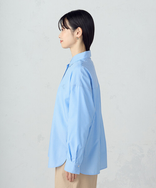 COMME CA ISM(コムサイズム)の「ブロード ボタンダウンシャツ(シャツ/ブラウス・レディース・ピンク/サックスブルー/ストライプ・MEDIUM/LARGE)」の18枚目の写真