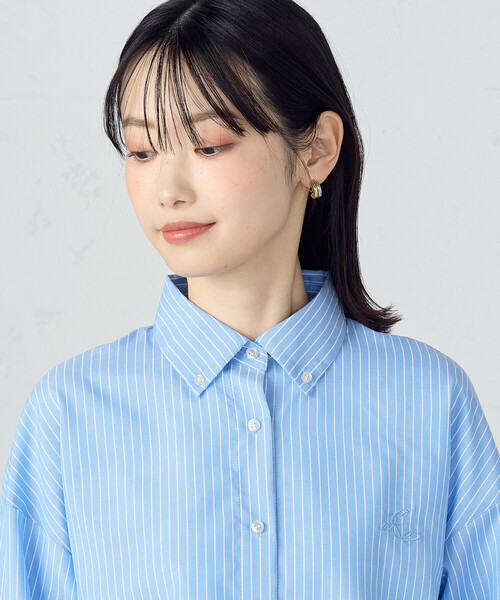 COMME CA ISM(コムサイズム)の「ブロード ボタンダウンシャツ(シャツ/ブラウス・レディース・ピンク/サックスブルー/ストライプ・MEDIUM/LARGE)」の20枚目の写真
