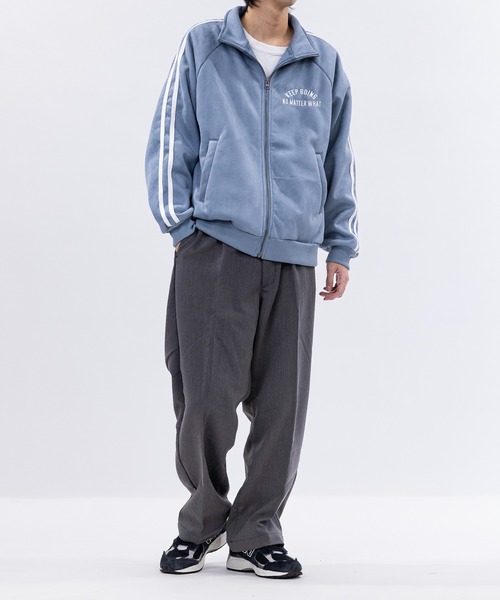 JOHN'S CLOSET（ジョンズクローゼット）の「【13】裏ボアスエード ボンディング刺繍 サイドライン トラックジャケット（ジャージ・メンズ・アイボリー/サックスブルー/チャコールグレー・MEDIUM/LARGE）」の22枚目の写真