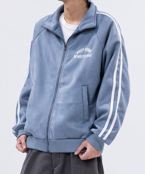 JOHN'S CLOSET（ジョンズクローゼット）の「【13】裏ボアスエード ボンディング刺繍 サイドライン トラックジャケット（ジャージ・メンズ・アイボリー/サックスブルー/チャコールグレー・MEDIUM/LARGE）」の20枚目の写真