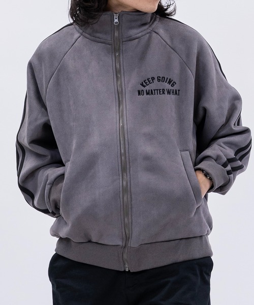 JOHN'S CLOSET（ジョンズクローゼット）の「【13】裏ボアスエード ボンディング刺繍 サイドライン トラックジャケット（ジャージ・メンズ・アイボリー/サックスブルー/チャコールグレー・MEDIUM/LARGE）」の13枚目の写真