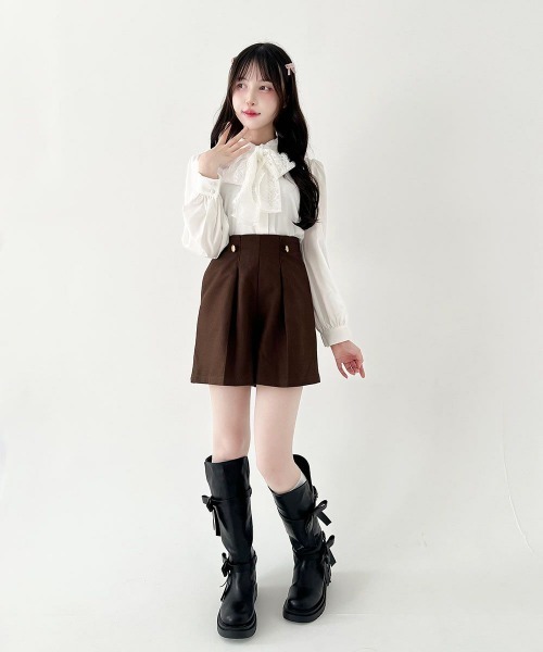 F i.n.t(フィント)の「スカラップレースボウタイシャツ/fint フィント(シャツ/ブラウス・レディース・オフホワイト/アイボリー・FREE)」の3枚目の写真