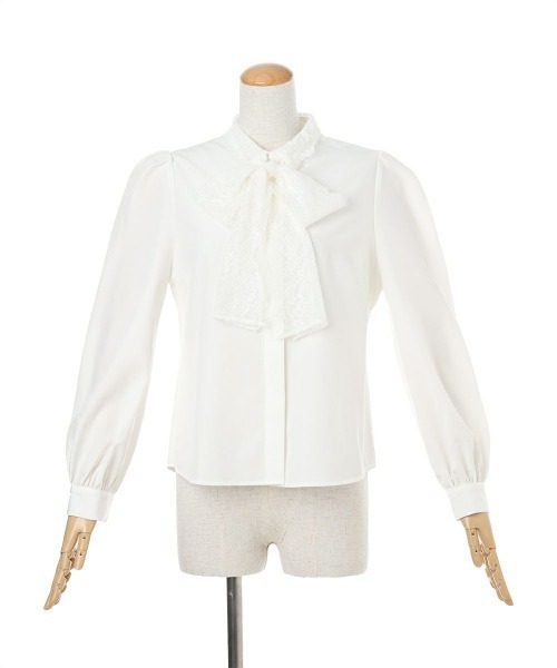F i.n.t(フィント)の「スカラップレースボウタイシャツ/fint フィント(シャツ/ブラウス・レディース・オフホワイト/アイボリー・FREE)」の15枚目の写真