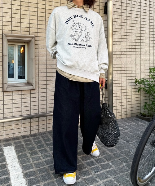 DOUBLE NAME（ダブルネーム）の「Dino Plushies Club刺しゅうプルオーバー（Tシャツ/カットソー・レディース・グリーン/ライトグレー/オフホワイト・FREE）」の18枚目の写真