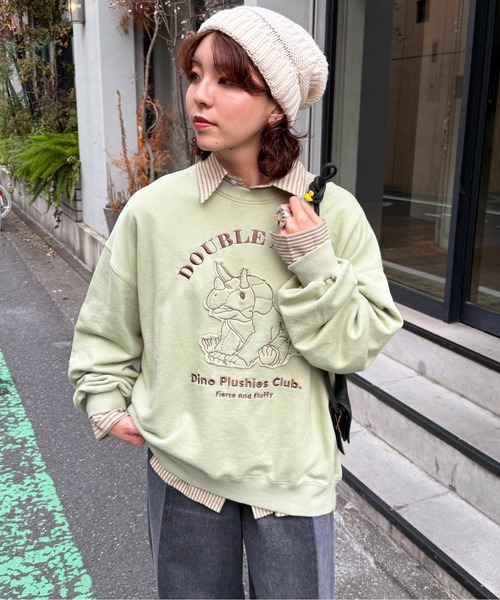 Dino Plushies Club刺しゅうプルオーバー（Tシャツ/カットソー